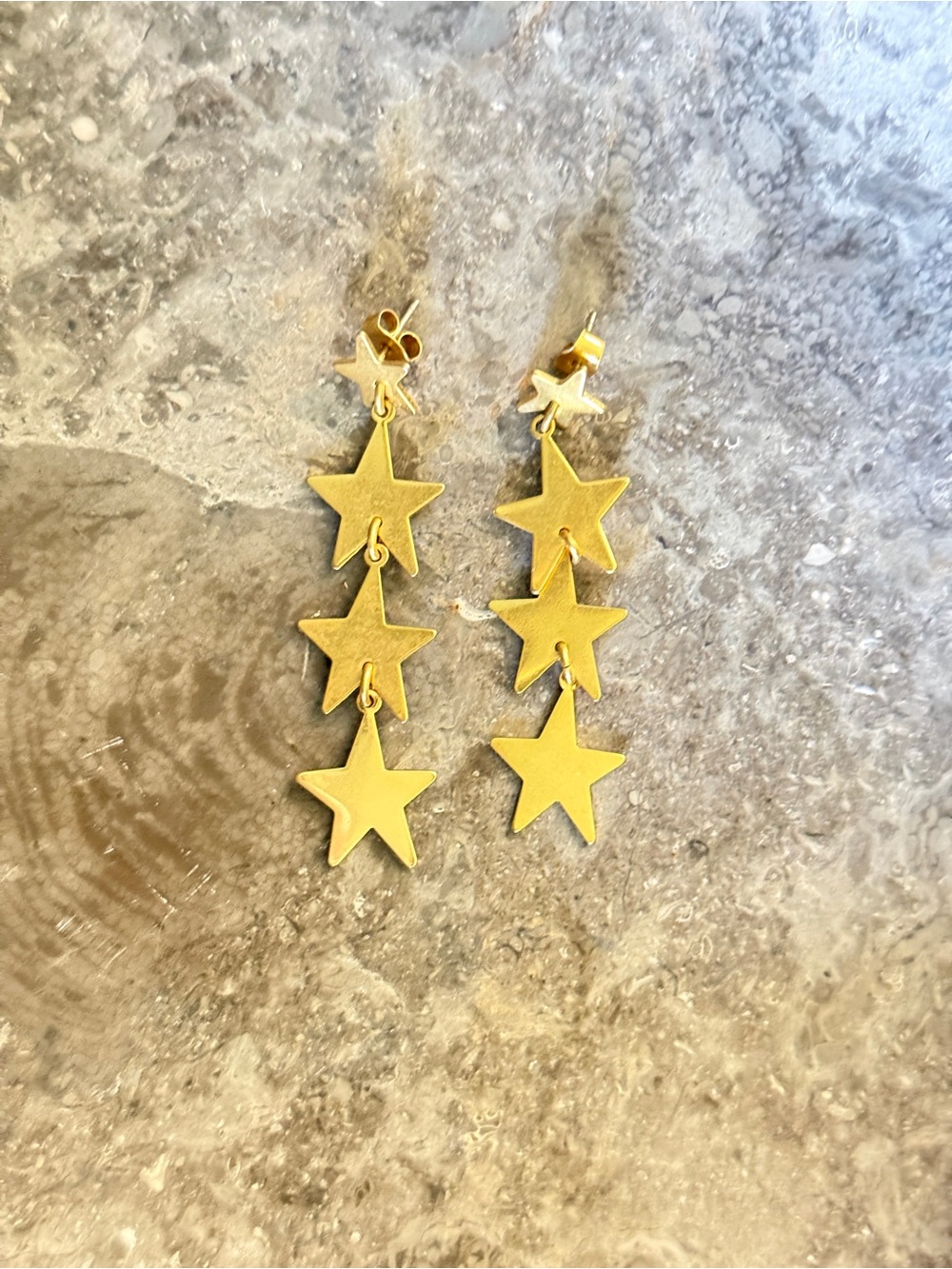 Madewell Gold Tone Star Drop Earrings